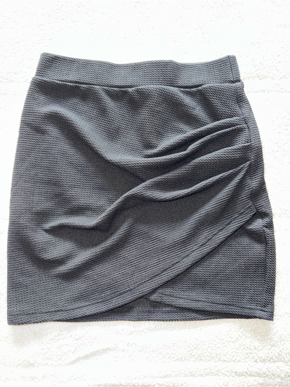 Women's Charcoal Black Ruched Wrap Skirt